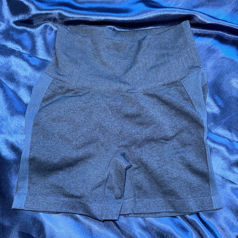 Gray High-Waisted Biker Shorts